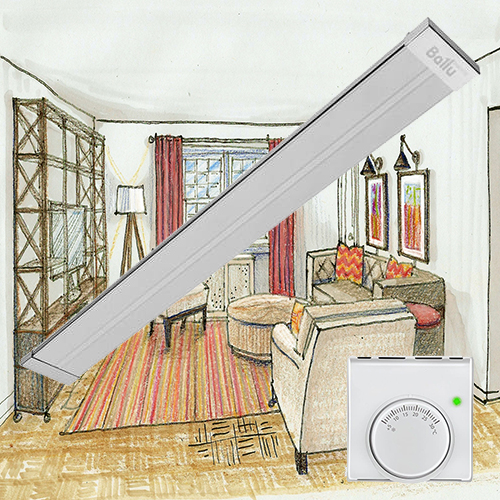 Обогреватель инфракрасный с терморегулятором для комнаты до 8 квадратных метров — Комплект Эконом (Reconom8)