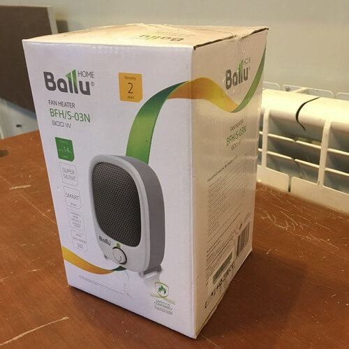 Упаковка тепловентилятора BALLU BFH/S-03N