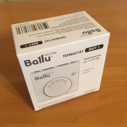 Упаковка терморегулятора Ballu BMT-1.
