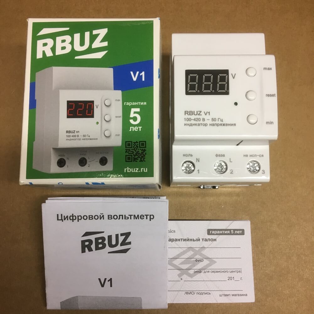 Комплектация индикатора напряжения RBUZ V1